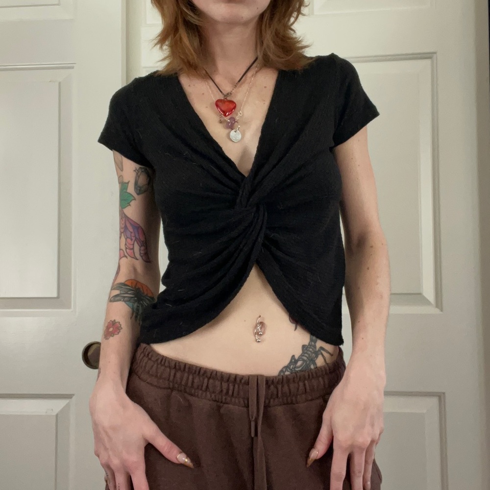 Front tie blouse